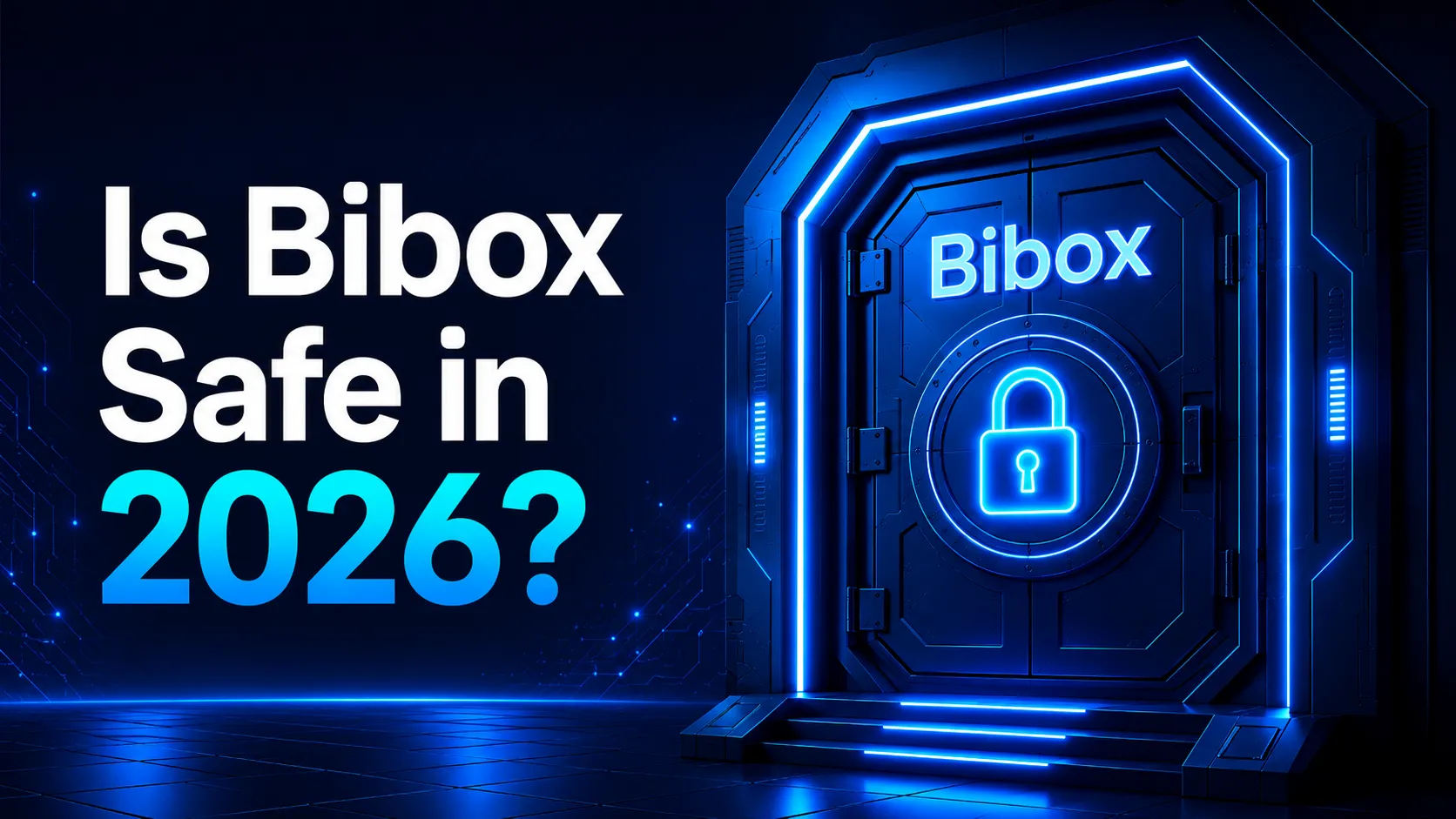 Bibox security review 2026 cover image with a locked vault door.